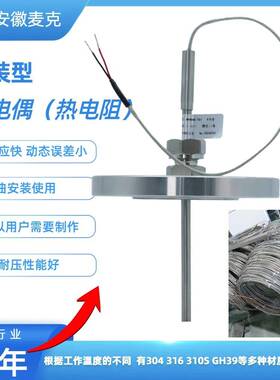装热电偶K型铠装活铂电阻PT100WRNK-3MKWRNK-591WZPK-铠391动法兰