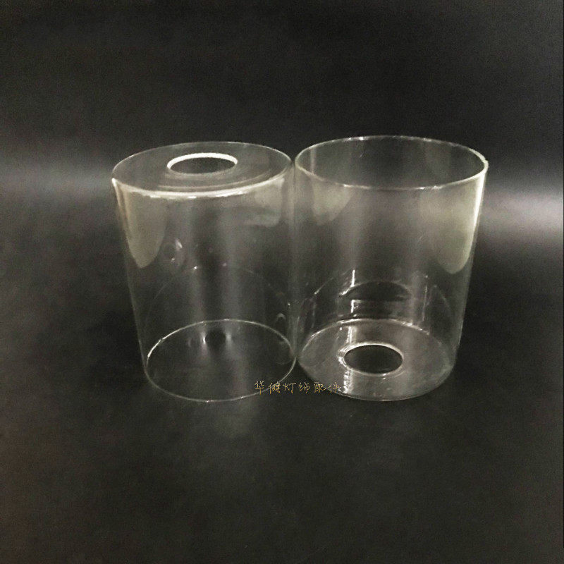 灯具配件直筒透明玻璃灯罩欧式吊灯灯罩磨砂直筒玻璃灯罩E27灯头