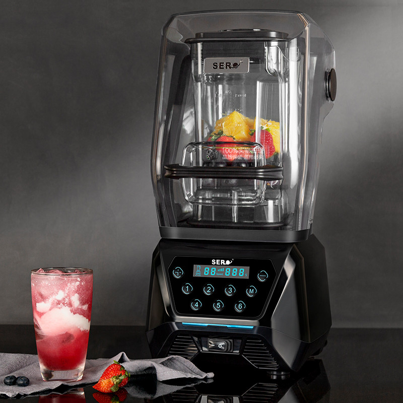 瑟诺SJ-72EC冰沙机带罩商用奶茶店多功能碎冰机低音辅食料理机