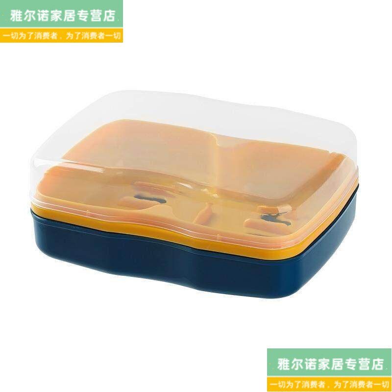 香皂肥皂盒子两个一体沥水双格带盖子香皂盒学生宿舍双格便携浴室
