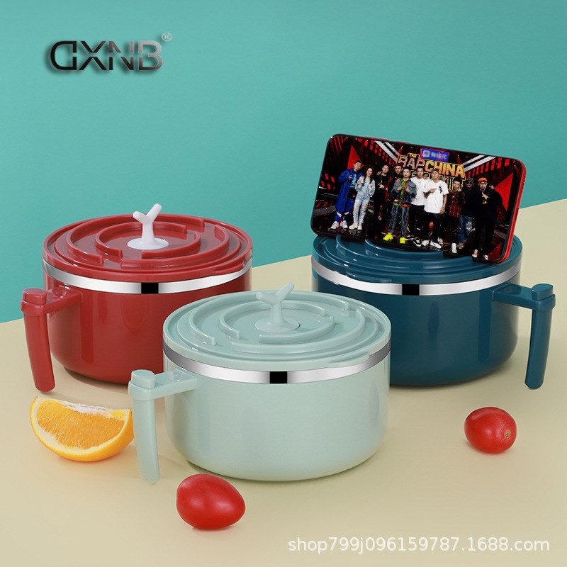 保温泡面碗不锈钢卡通带盖拉面饭碗密封学生宿舍方便面碗饭盒