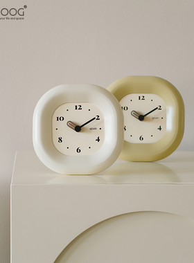 EMITDOOG法式奶油风家居座钟客厅玄关电视柜台式时钟装饰桌面摆件