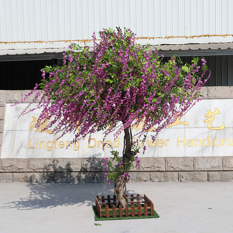 米拉迪仿真紫藤树假树假花许愿树客厅装饰绿色绿植物绢花实木
