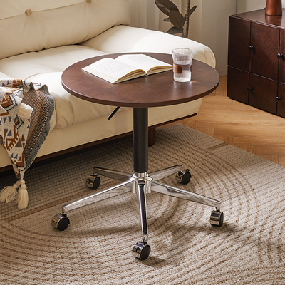 全实木茶几可移动升降沙发边几小圆桌子客厅家用床头边桌阳台茶桌