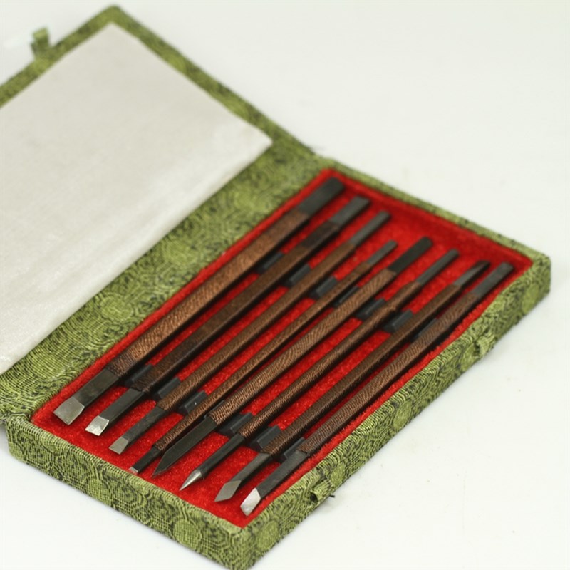 吴昌硕锰钢篆刻刀装  篆刻工具刀 刻章刀 青田石章雕刻刀