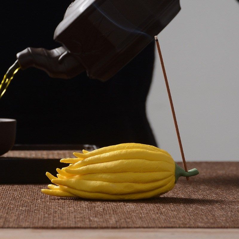 茶宠手工佛手瓜摆件精品可养陶瓷仿真茶席柑功夫茶配件具桌迷你