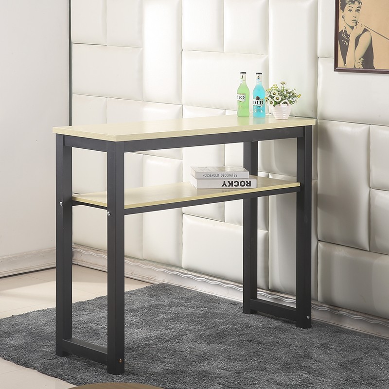 靠墙吧台桌高桌子层桌长条桌简易吧台家用小餐厅长方形高脚桌