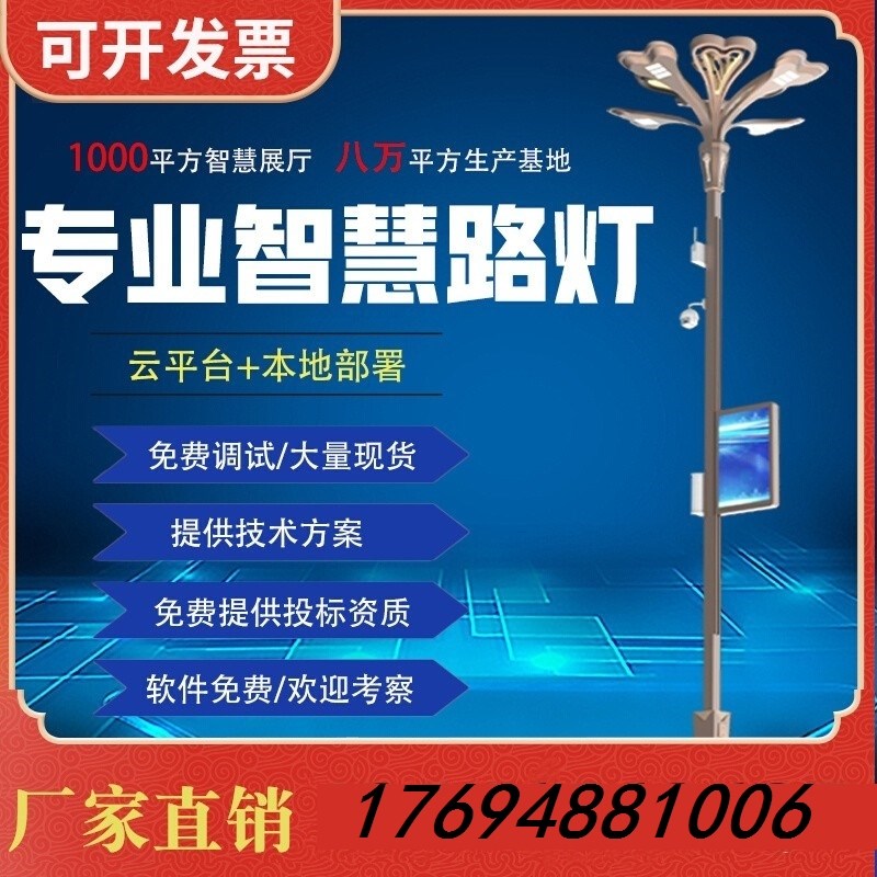 智慧路灯智慧智能灯杆智慧城市充电桩灯杆含平台软件6米7米8米