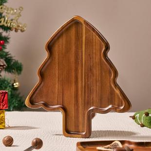 相思圣诞树餐木盘下午茶家用中餐式小木KSX盘碟实木托盘木质托盘