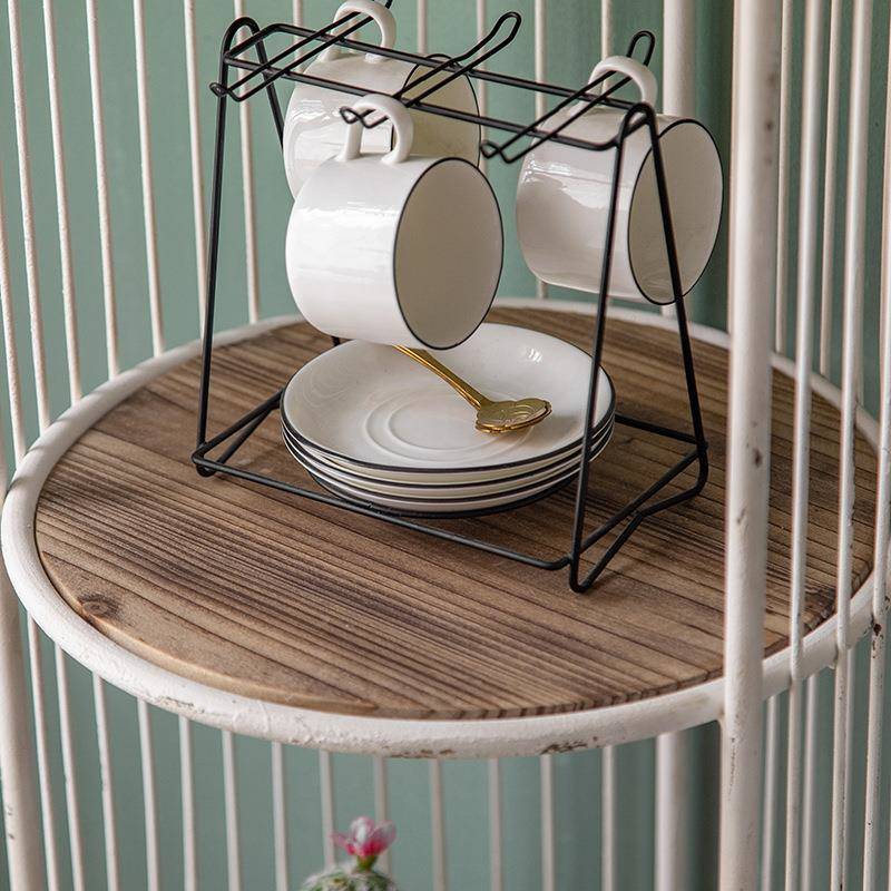 法式A137铁艺复抽古多层厅展示落地室内带屉层架置物架架子橱窗客