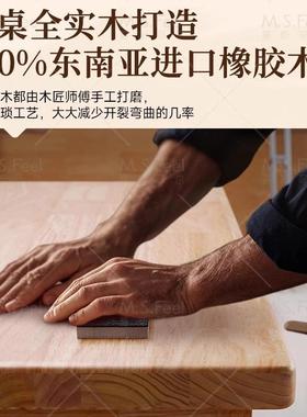 实读木客厅大长桌阅学习桌家用双UKJ人全办公桌去客厅化桌子工书