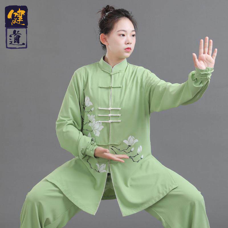 健道太极服女2绘02武4新款中式手术表演训春练服男太极拳练FJD功