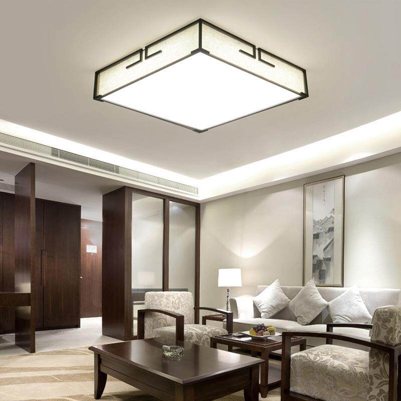 邮新中式LED包吸厅顶灯现代简约客厅卧室灯餐间正方形92906房灯具