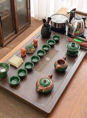 全自动台茶四海整套炉实木茶盘功夫烧水壶茶组合合一具茶DD100619
