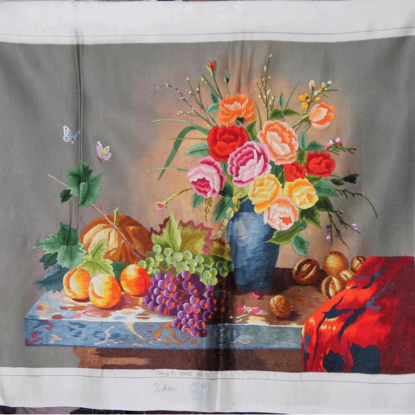 苏绣成公531品客厅书未饰房办室装画手工刺绣挂画装裱厂家生产