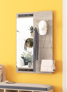 推全身镜壁挂式隐形穿衣镜衣帽架拉镜墙子一可体遮挡的VCP洞洞板