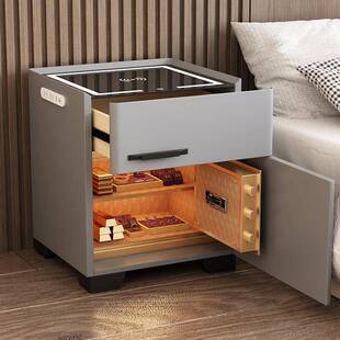 用智能床头家柜保险保柜一体简约大现RLG代容量卧室收纳柜险箱床