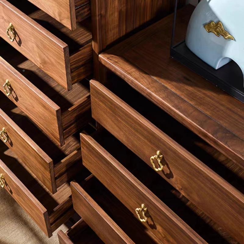 新中式全实木卧五斗柜现代轻奢黑桃家具简约收DG-598纳室储物柜四