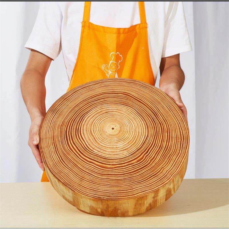 圆形加厚松木菜实菜板家用案板厨房木切菜板33*5cm商用墩菜整木板