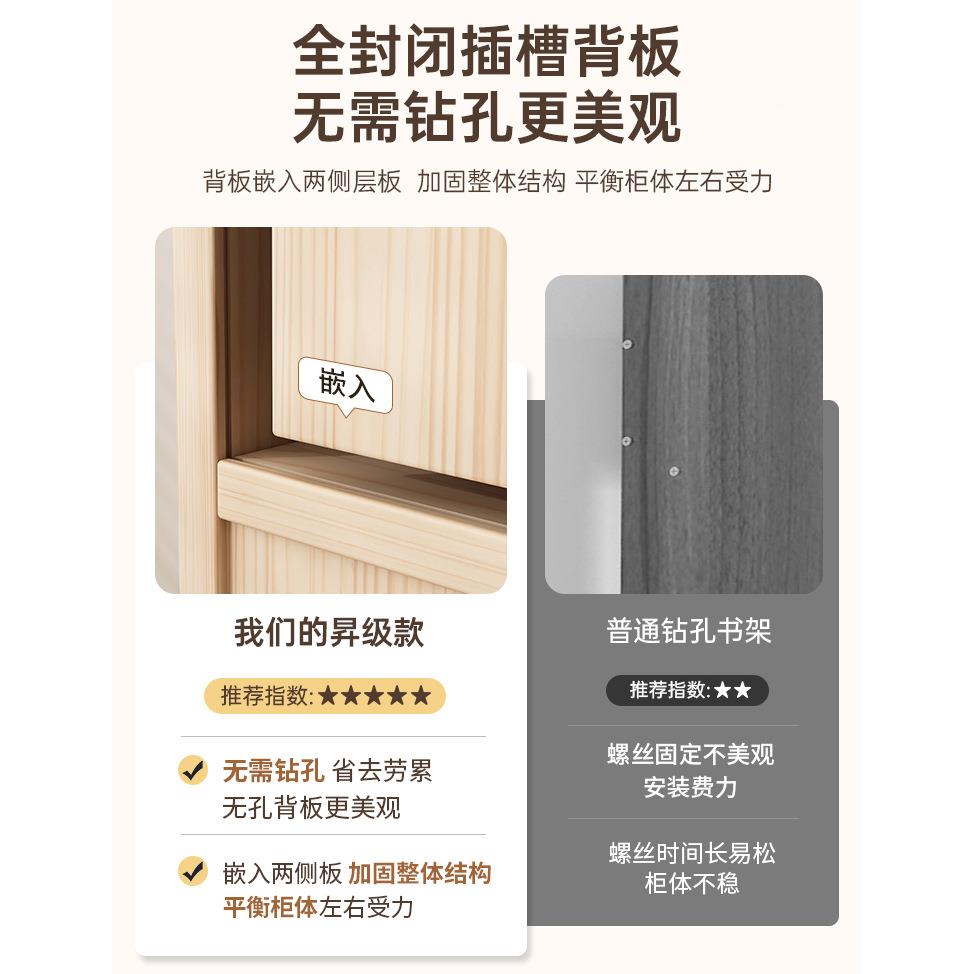 实木书架落地家用多放书本架客简约收纳厅SG0082书墙柜幼儿园靠绘