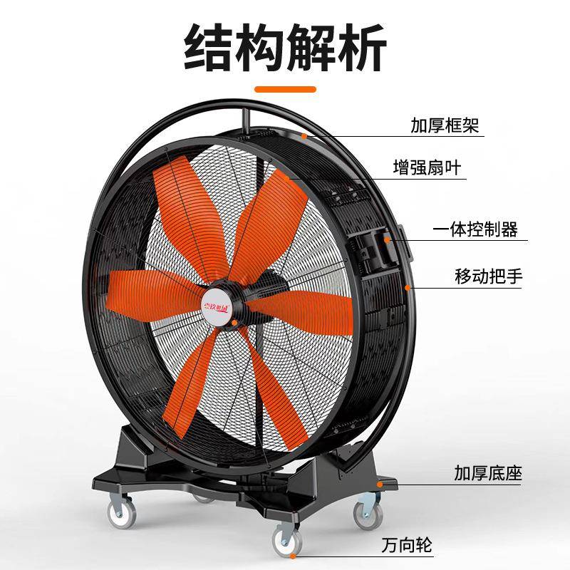 业大工电风扇WSN落地式大功率外球车间户仓库工厂用风机馆手推可