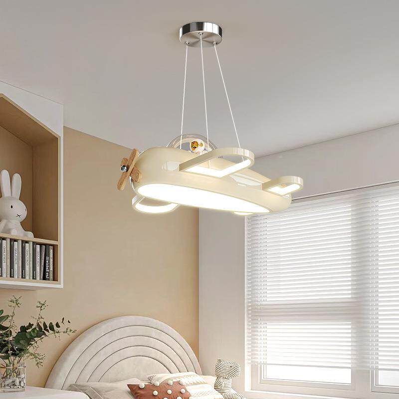 儿童眼房灯男孩女吊孩创卡意通飞机灯公主房间灯奶油风336护卧室