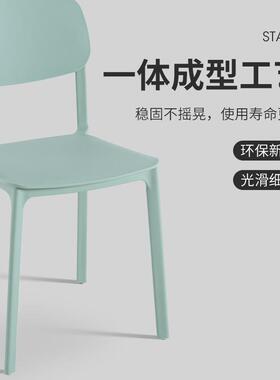 简易可叠塑料餐椅餐厅大排档一体成型人工XL-832学P靠背椅子体P堆
