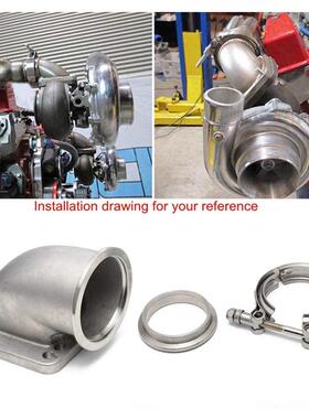 T3增/不锈钢90°排气管弯4头.5英寸涡轮压Vband2.5器法兰和2V型卡