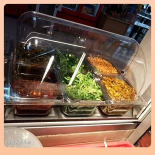 透明咸菜配菜调料台菜多格小菜凉六分711格展示塑盒翻料盖保鲜盒