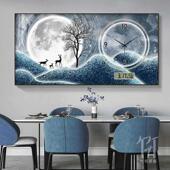 新款 餐装 饰画厅年历电XY849481子钟挂画静音表画钟现代轻万奢客厅