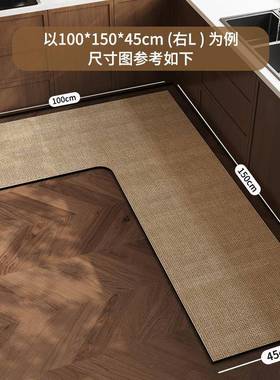 202地5新款JP水波纹厨房地垫L形防脚垫水软垫可擦免洗吸滑吸油毯