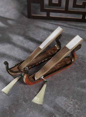 纸扇子空白色F87HJ7MJ折扇扇可书双画老竹扇面黑色宣复古风把玩流