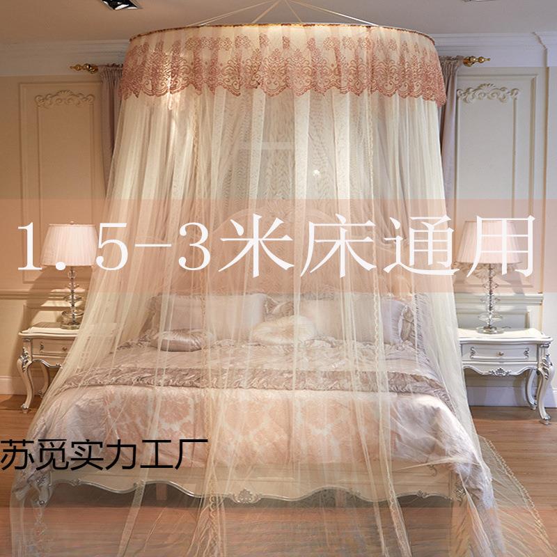 吊顶蚊帐圆顶蚊免帐87crfebr1.8m家床用蚊加密加厚吊挂式安装榻榻