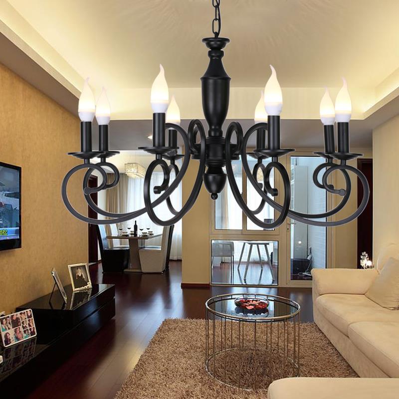 式客厅6头8头简吊灯现代约餐厅蜡灯烛540复古法式房间温馨卧美室