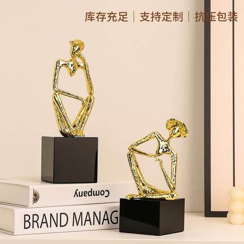 轻奢古人物造公型摆件创复意家居办室玄关桌装饰纪念BJ-0369品面