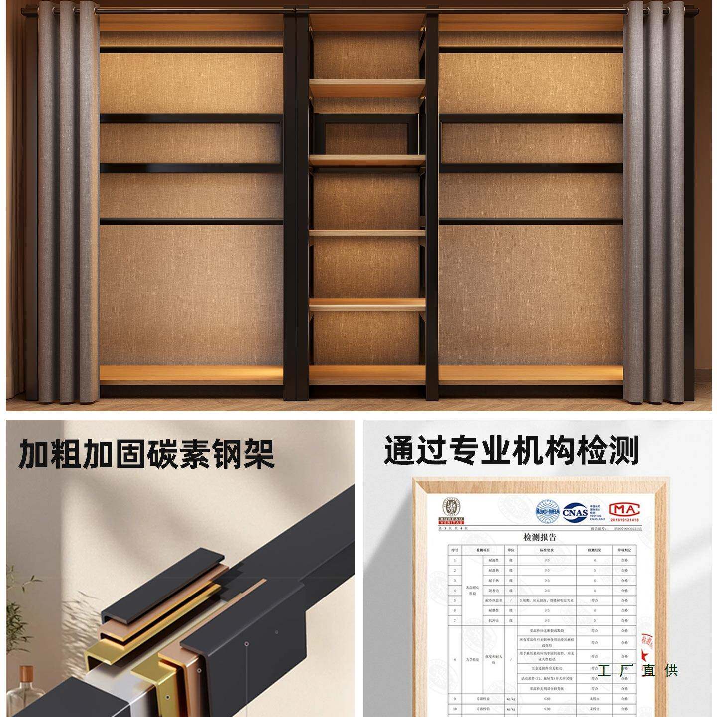 衣柜家属用房卧室出租结实耐用金985防尘布衣柜帽简易组装衣架置