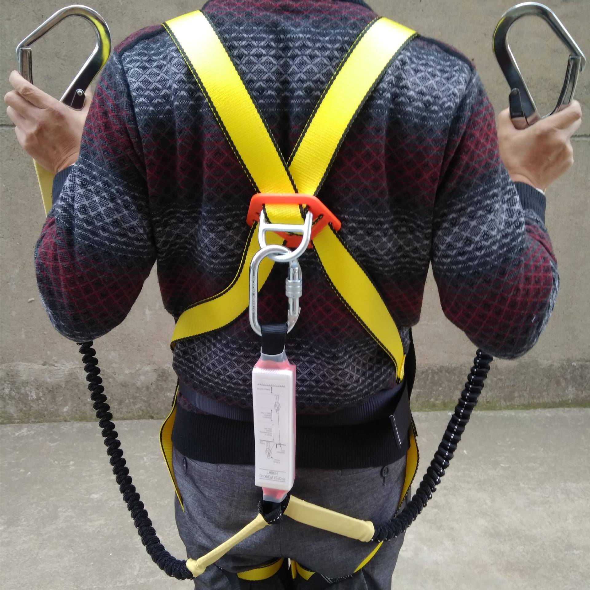 祥泰弹力式绳高空作业安带五点031全身安全带盟欧C全E认证
