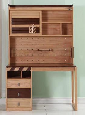 檀木奥古曼书转角桌转角电脑桌儿色CJO童红书桌木蜡油原木拐角学