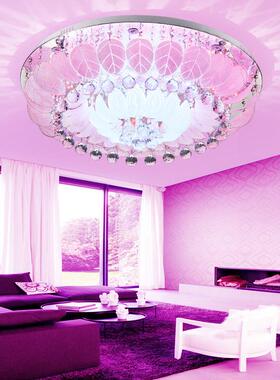 新933e圆款客厅灯现代ld水晶灯卧室灯形客厅灯led吸顶灯具遥控灯