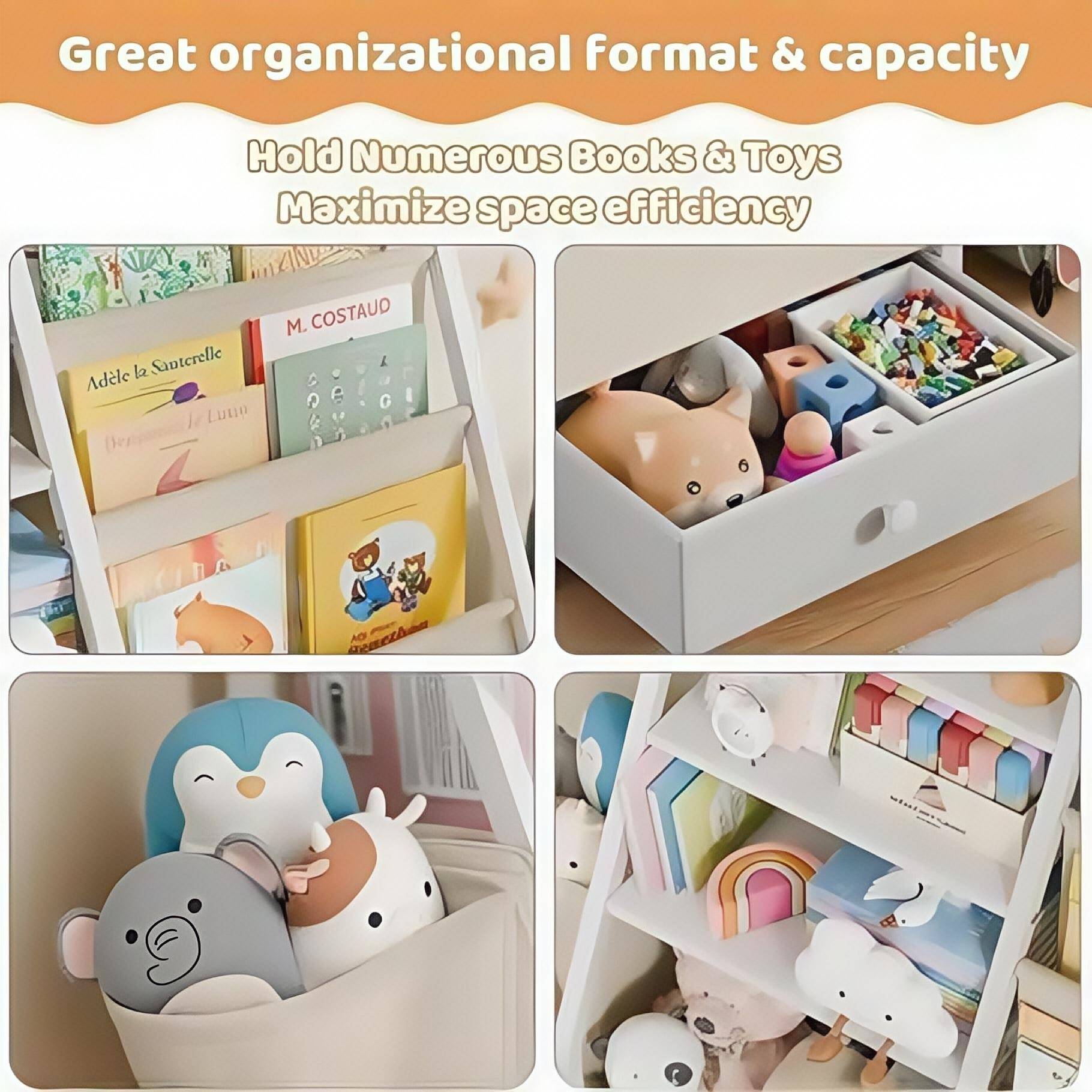 书架物落地置架儿童书柜子用宝宝绘本铁艺PYN客厅家储多层玩具收