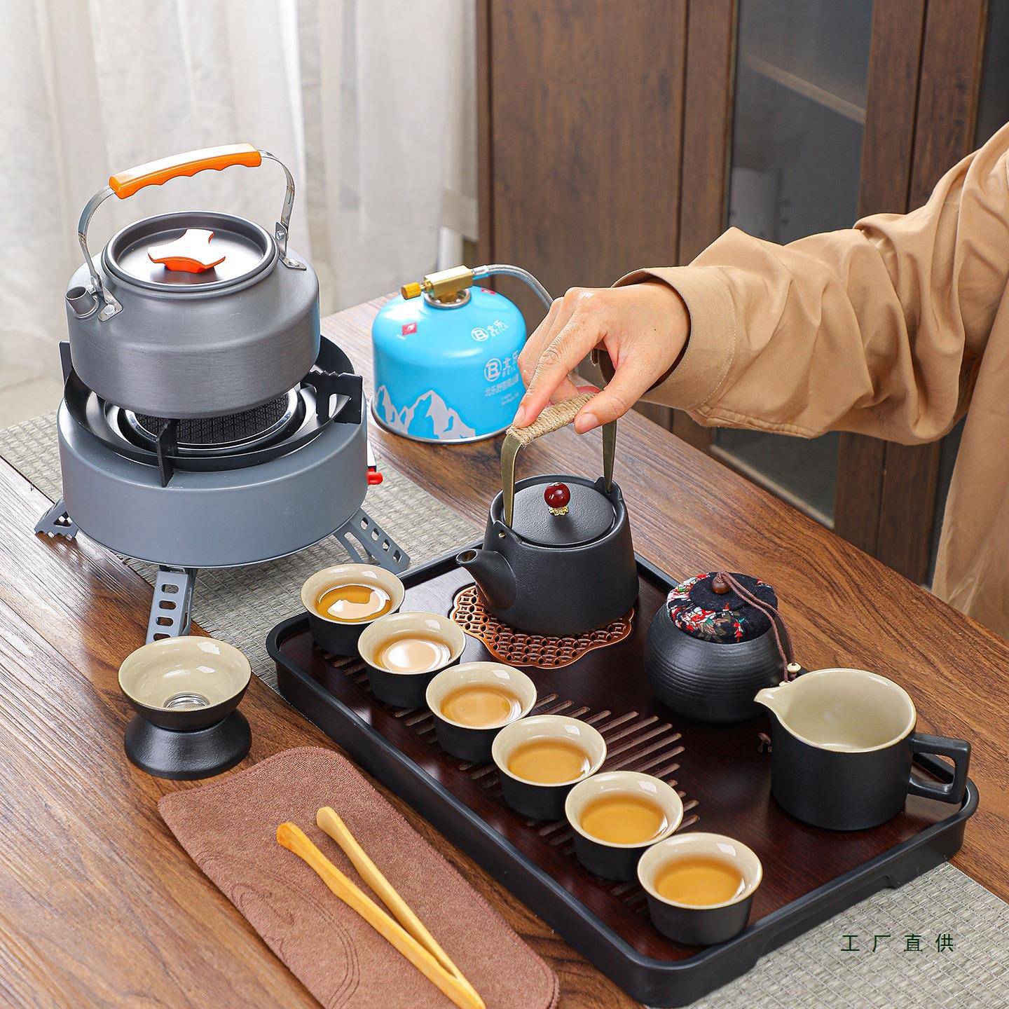 车载F5M9H87M户外露营围炉煮便携式旅行茶具套装多能烧炉烧烤茶水