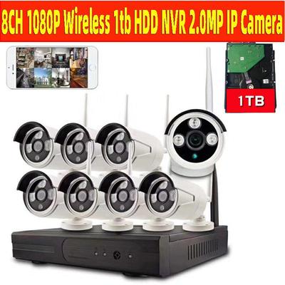无线监控系统 监控套装 HDD NVR 2.0MP IP Camera Wifi Security