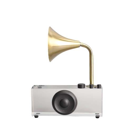 简约现代几何水晶留声机样板房售楼部客厅电视柜桌面玄关饰品摆件