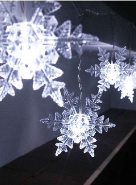 10米80头彩色LED8cm雪花灯圣诞婚庆酒店超市装饰LED星星灯