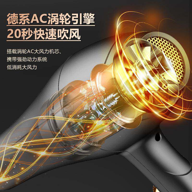 国德电吹风机家用功大风力发廊LTI大率3500理发店负离子冷热风静w