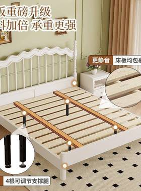 法式实木床白色温1莎床奶油YRV1.8米.5m单风人复古公美式主床小户