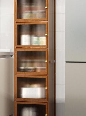 橱柜柜酒柜家用厨储36466分层置物架楠竹防尘落地厨具收房纳物柜