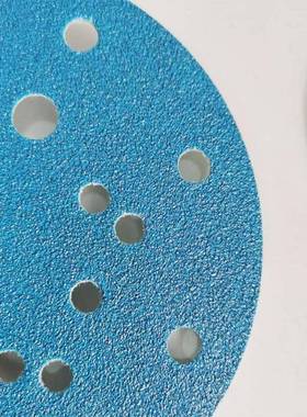 汽车6寸21多孔打蓝色砂干磨纸植绒圆形气动HCR磨腻子吸尘皮砂张