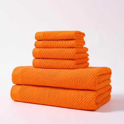 跨境货源套全棉毛巾浴巾方巾六件跨境家棉纯毛GCV巾用吸水柔软