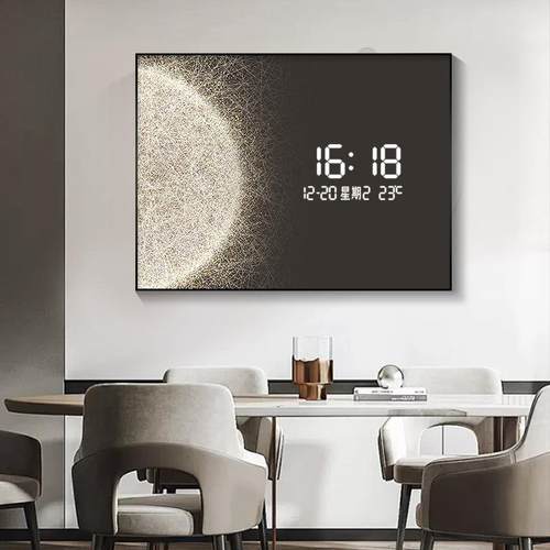 极简光影电表无品牌/箱装饰画LED电时钟挂餐电厅配箱表盒开关电闸